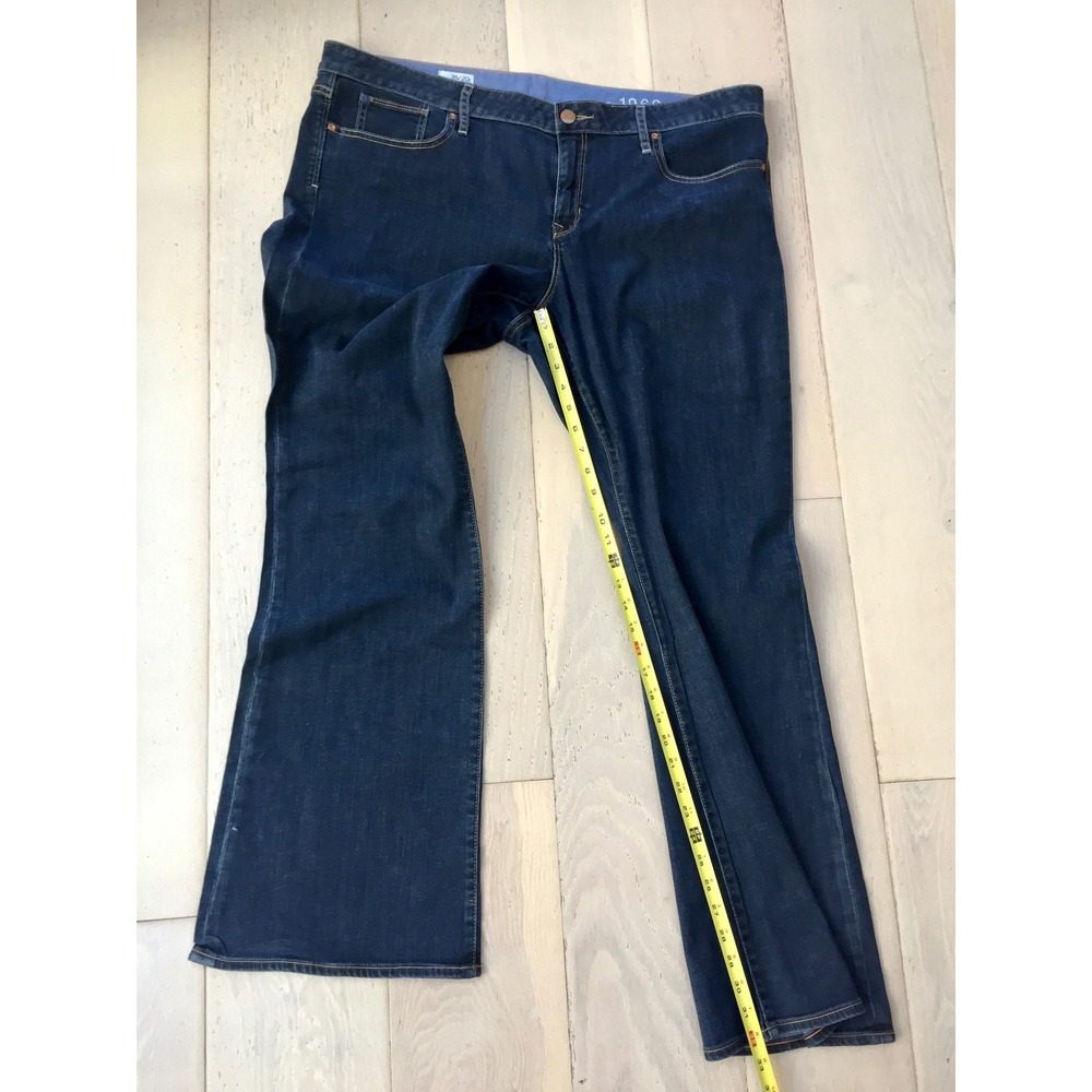 Gap 1969 Curvy Flare Jeans Dark Wash Denim Blue Womens 35/20R - Picture 5 of 6